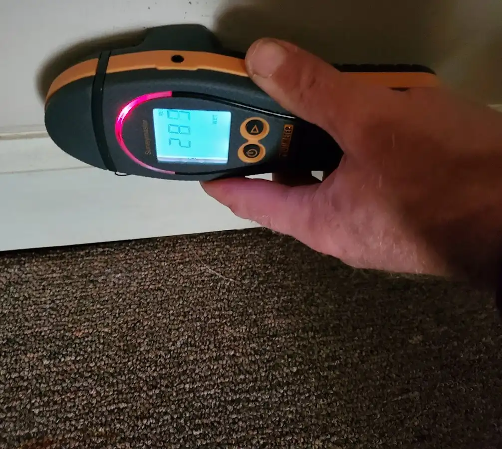 Moisture detection at baseboard during Mold Inspection & Testing in Clarkston